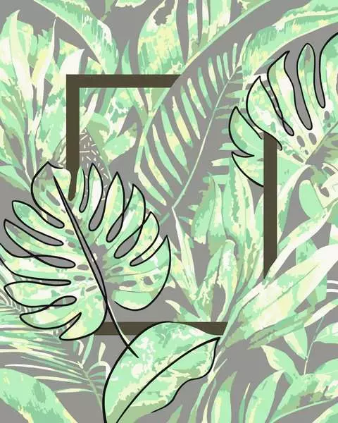 CreArt Beruhigende Blätter - Malen nach Zahlen für Erwachsene