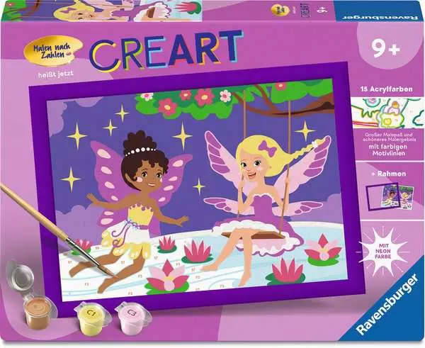 CreArt Feen-Freundinnen - Malen nach Zahlen für Kinder ab 9 Jahren