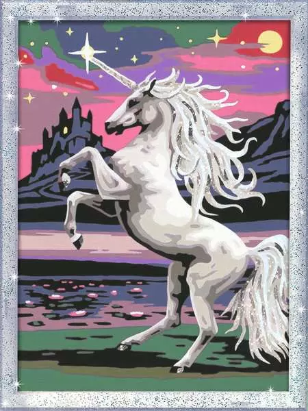 CreArt Magisches Einhorn - Malen nach Zahlen für Kinder ab 9 Jahren