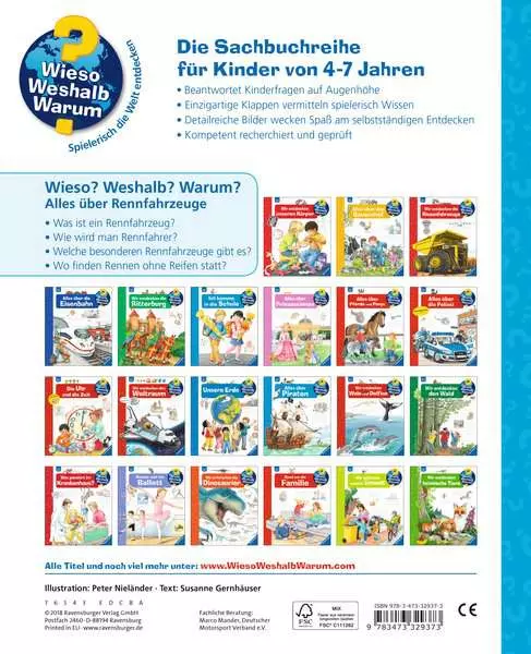 Ravensburger Wieso? Weshalb? Warum?. Band 69 - Alles über Rennfahrzeuge