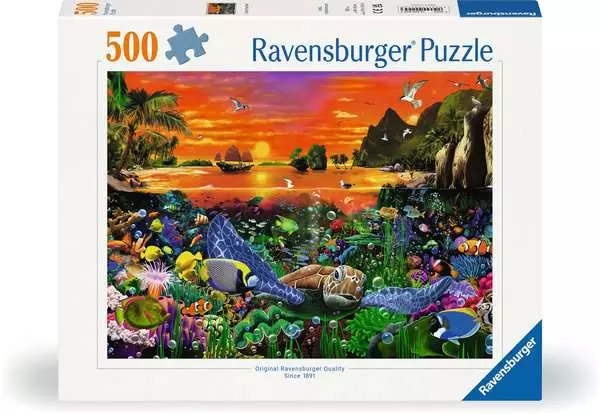 Puzzle 500 Teile - Schildöte im Riff