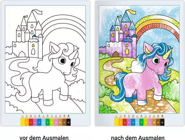 CreArt Malen nach Zahlen ab 5 - Zauberpapier: Einhorn Zauber