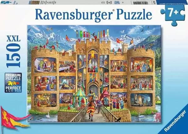 Kinderpuzzle ab 7 Jahren - Blick in die Ritterburg - 150 Teile