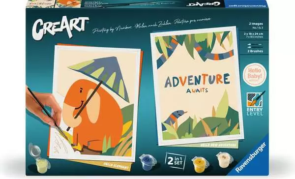 CreArt Baby Safari Set - Malen nach Zahlen für Erwachsene