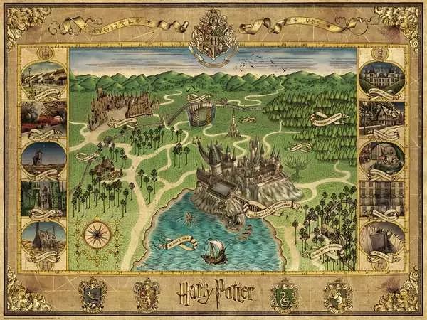 Puzzle 1500 Teile - Hogwarts Karte