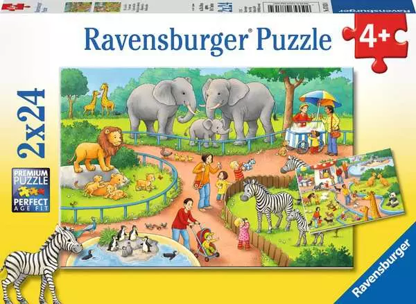 Kinderpuzzle ab 4 Jahren - Ein Tag im Zoo - 24 Teile