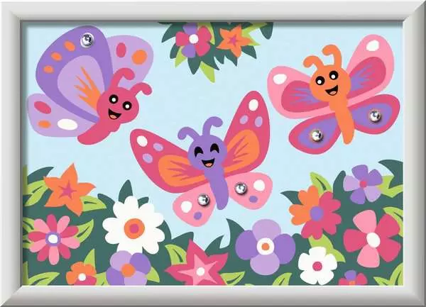 CreArt Fröhliche Schmetterlinge - Malen nach Zahlen für Kinder ab 7 Jahren