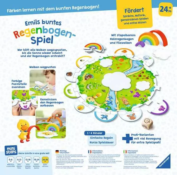 Emils buntes Regenbogen-Spiel - Kinderspiel ab 2 Jahren