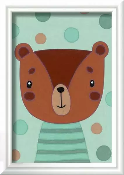 CreArt Knuffiger Bär - Malen nach Zahlen für Kinder ab 7 Jahren