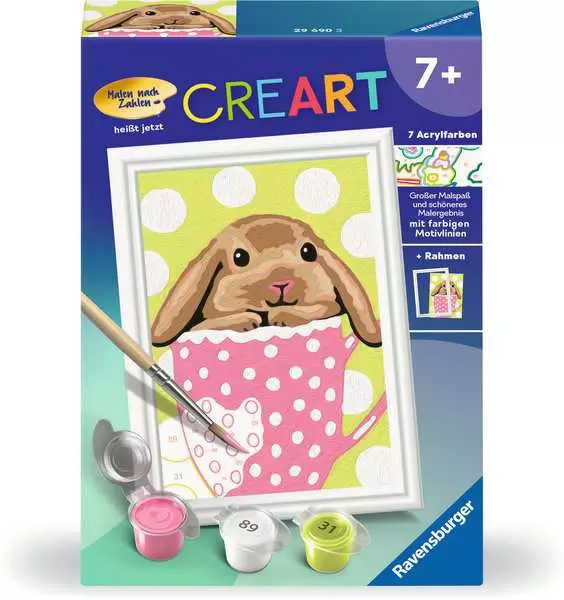CreArt Süßes Schlappohr - Malen nach Zahlen für Kinder ab 7 Jahren