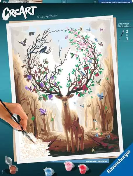 CreArt Magischer Hirsch - Malen nach Zahlen für Erwachsene