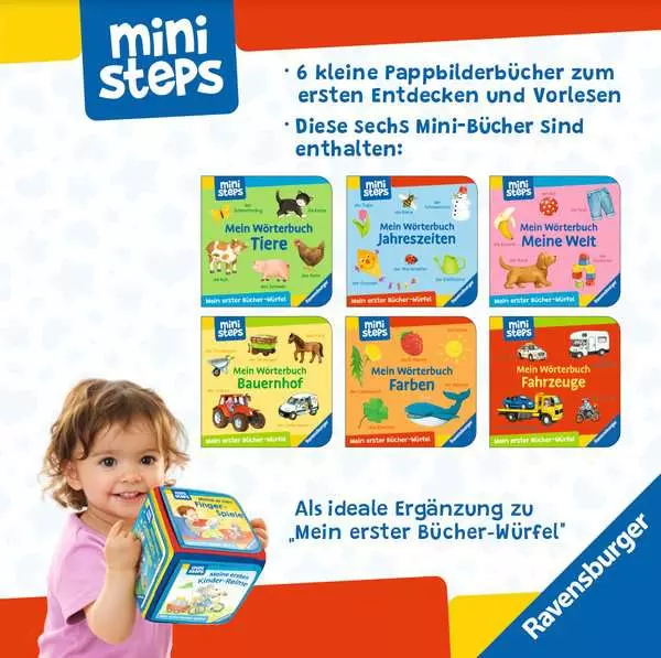 ministeps: Mein erster Bücher-Würfel: Meine ersten Wörter (Bücher-Set)