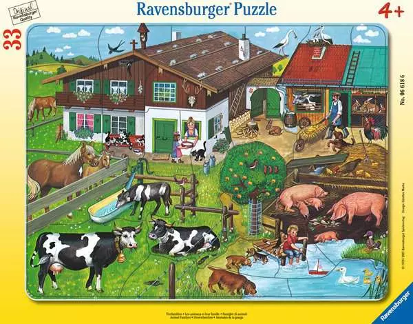 Kinderpuzzle ab 4 Jahren - Tierfamilien - 33 Teile