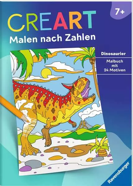 CreArt Malen nach Zahlen ab 7: Dinosaurier