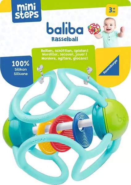 baliba Rasselball türkis - Babyspielzeug ab 3 Monaten