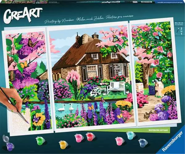 CreArt Zauberhaftes Cottage - Malen nach Zahlen für Erwachsene