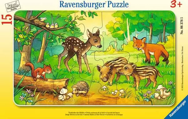 Kinderpuzzle ab 3 Jahren - Tierkinder des Waldes - 15 Teile