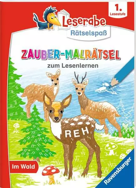 Leserabe Rätselspaß - Zauber-Malrätsel zum Lesenlernen: Im Wald (1. Lesestufe)