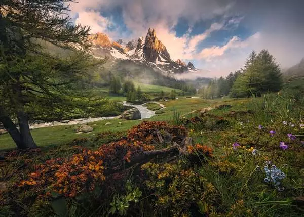 Puzzle 1000 Teile - Malerische Stimmung im Vallée de la Clarée. Französische Alpen