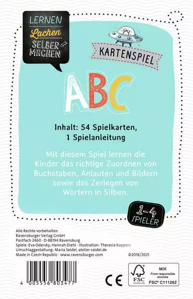 Lernen Lachen Selbermachen: Kartenspiel ABC - Kartenspiel ab 6 Jahren