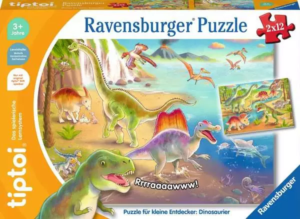 Kinderpuzzle ab 3 Jahren - Puzzle für kleine Entdecker: Dinosaurier - 12 Teile