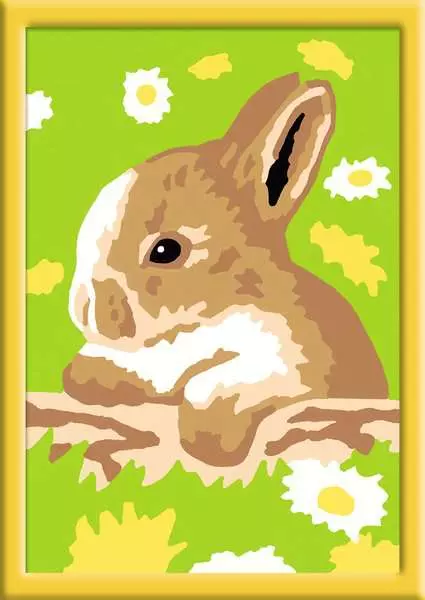 CreArt Häschen Flecki - Malen nach Zahlen für Kinder ab 7 Jahren