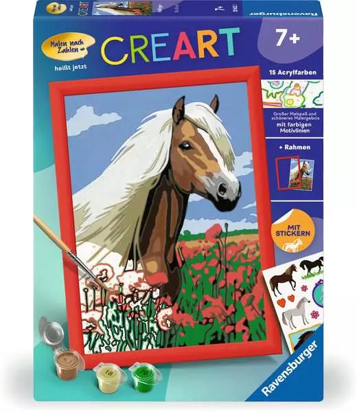 CreArt Haflinger - Malen nach Zahlen für Kinder ab 7 Jahren