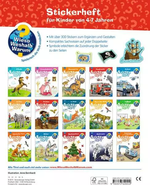 Ravensburger Wieso? Weshalb? Warum? Stickerheft - Piraten