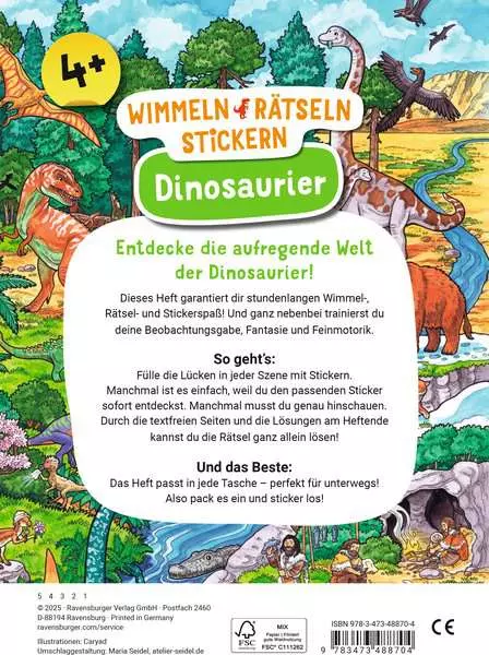 Wimmeln Rätseln. Stickern: Dinosaurier