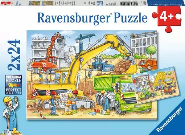 Kinderpuzzle ab 4 Jahren - Viel zu tun auf der Baustelle - 24 Teile