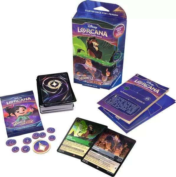 Disney Lorcana: Himmelsleuchten - Starter Deck Smaragd und Stahl (Deutsch)