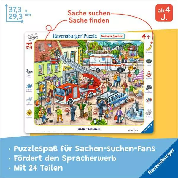 Kinderpuzzle ab 4 Jahren - 110. 112 - Eilt herbei! - 24 Teile