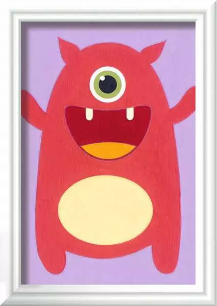 CreArt Rotes Monster - Malen nach Zahlen für Kinder ab 7 Jahren