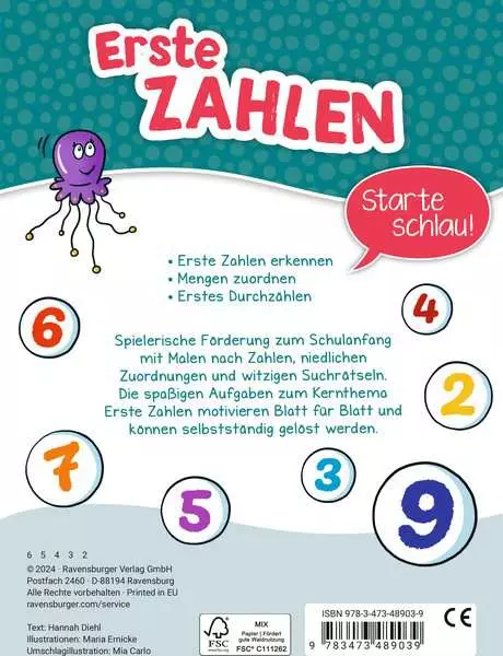 Mein Block zum Schulanfang: Erste Zahlen