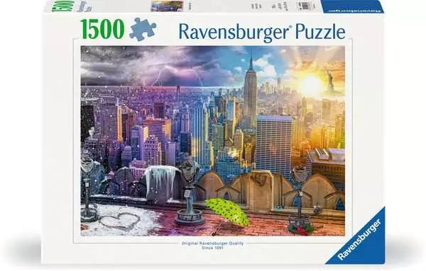 Puzzle 1500 Teile - New York im Winter und Sommer