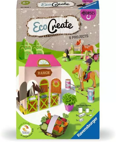EcoCreate Mini - Glückliche Zeit mit Pferden - Bastelset für Kinder ab 6 Jahren