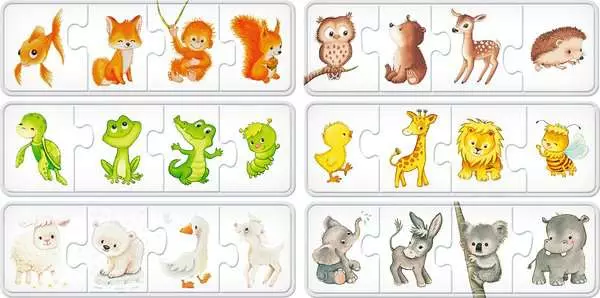 Kinderpuzzle ab 2 Jahren - Meine liebsten Tierkinder - 4 Teile