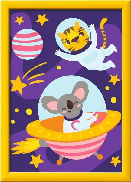 CreArt Tiere im All - Malen nach Zahlen für Kinder ab 7 Jahren