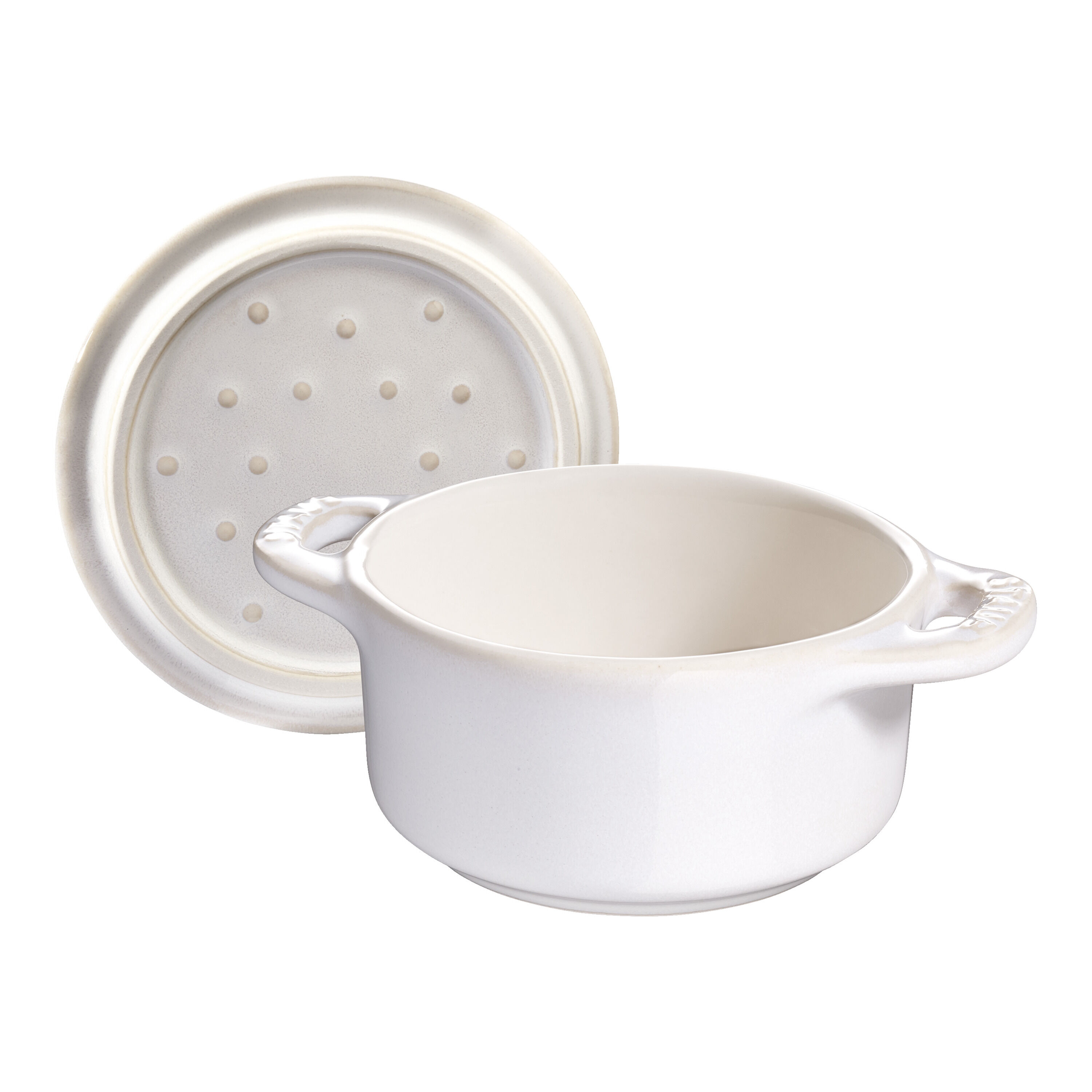 Staub        Ceramique                Mini Cocotte 10 cm, rund, Elfenbein-Weiß, Keramik