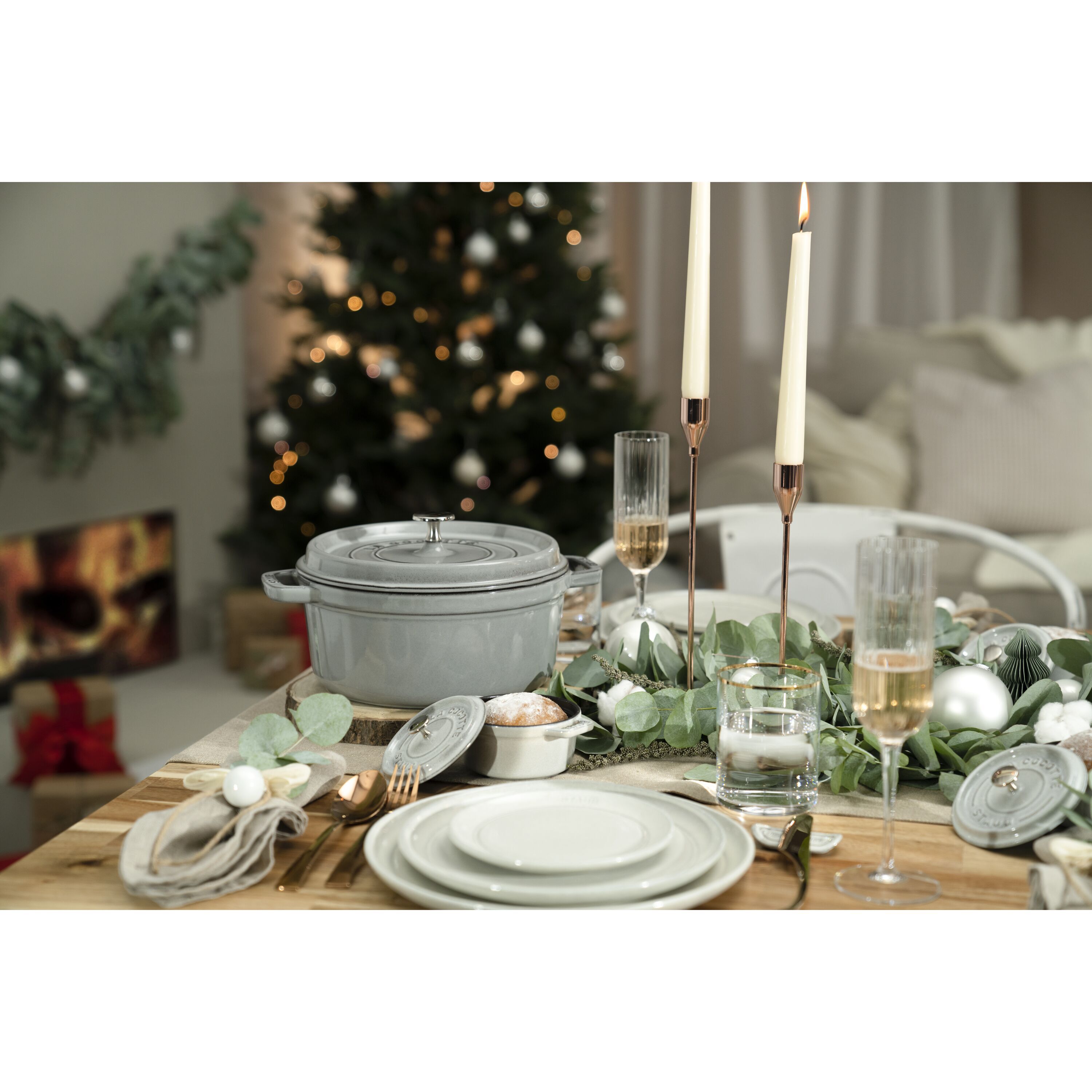 Staub        La Cocotte                Cocotte 22 cm, rund, Graphit-Grau, Gusseisen