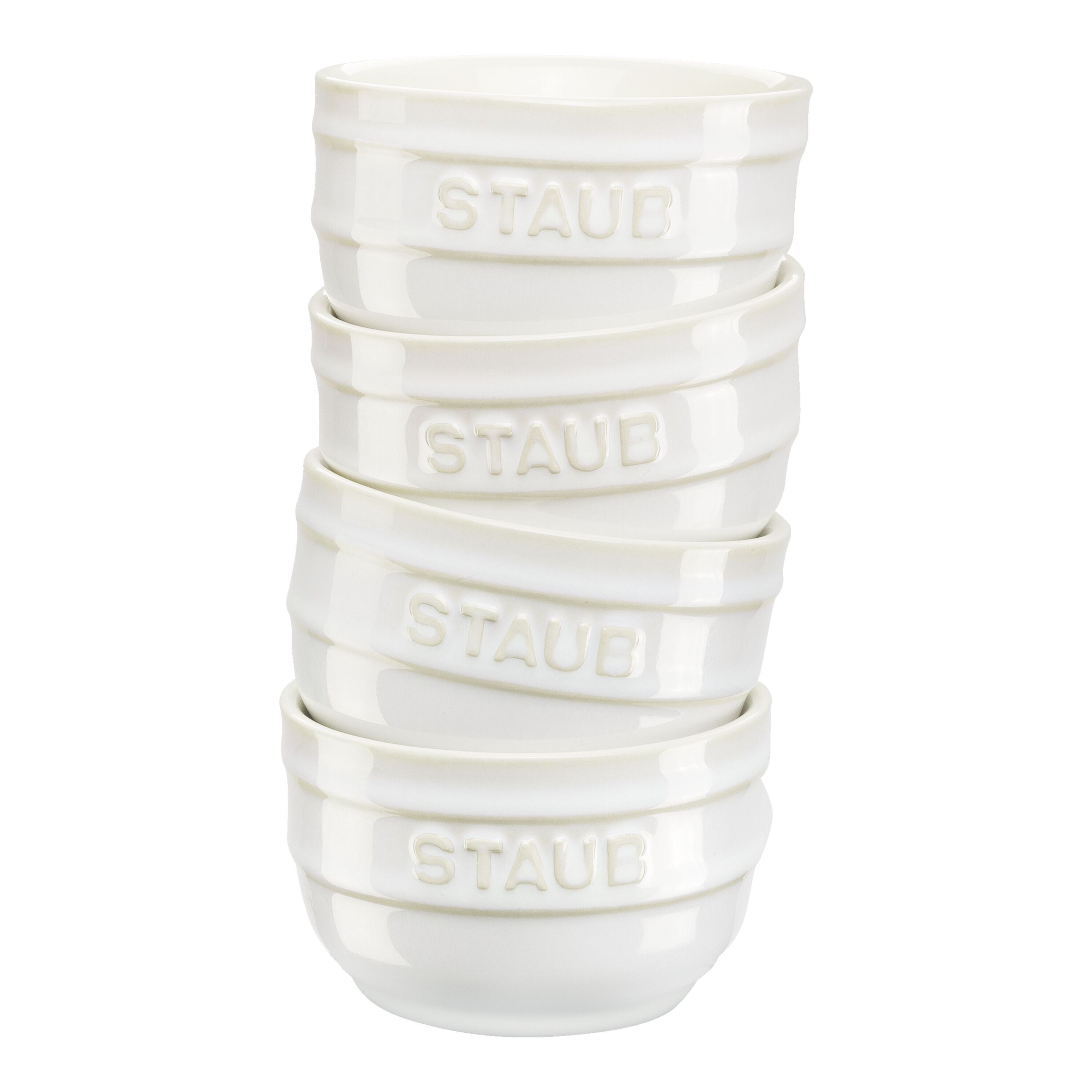 Staub        Ceramique                Förmchenset 9 cm / 4-tlg, Elfenbein-Weiß, Keramik