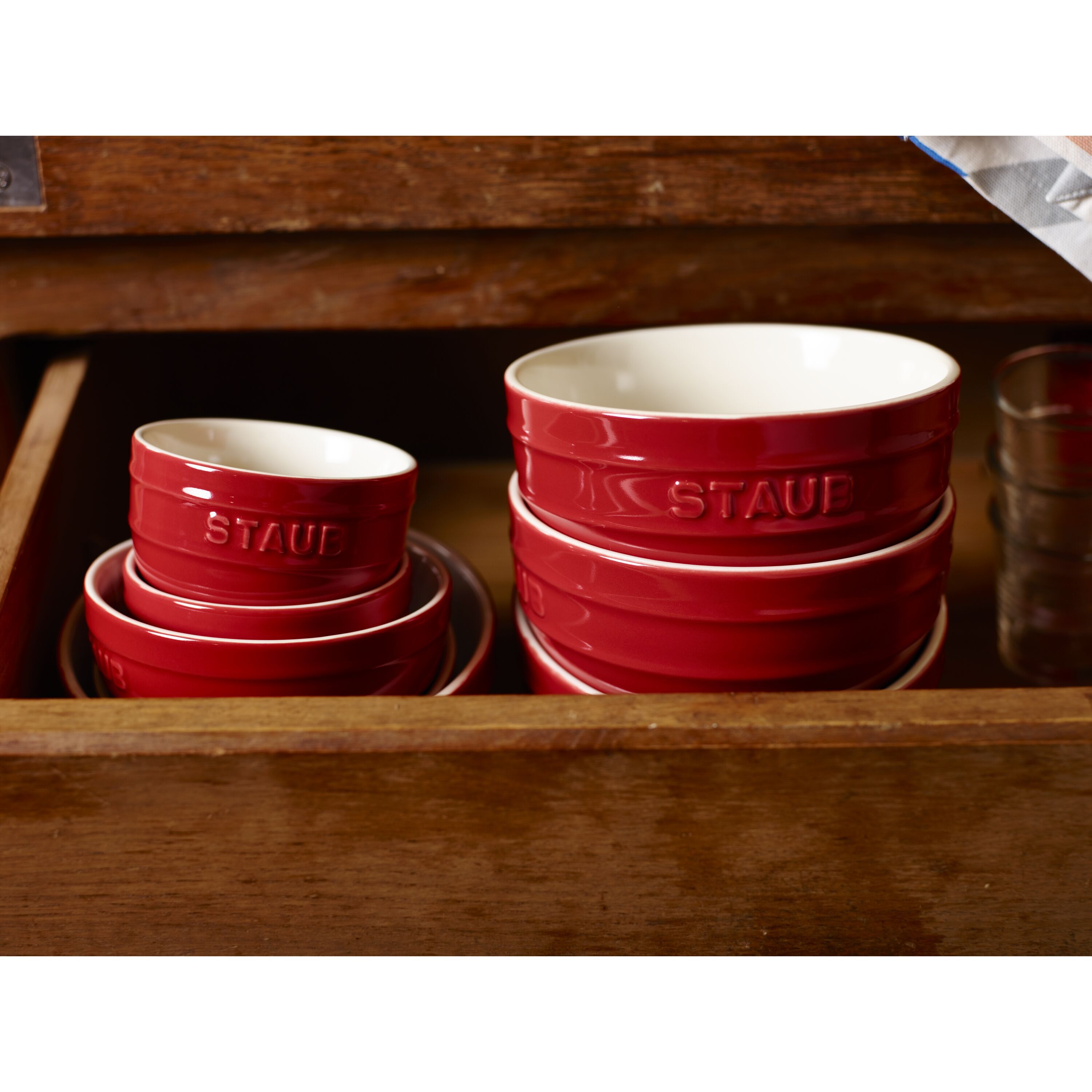 Staub        Ceramique                Schüssel 14 cm, rund, Kirsch-Rot, Keramik