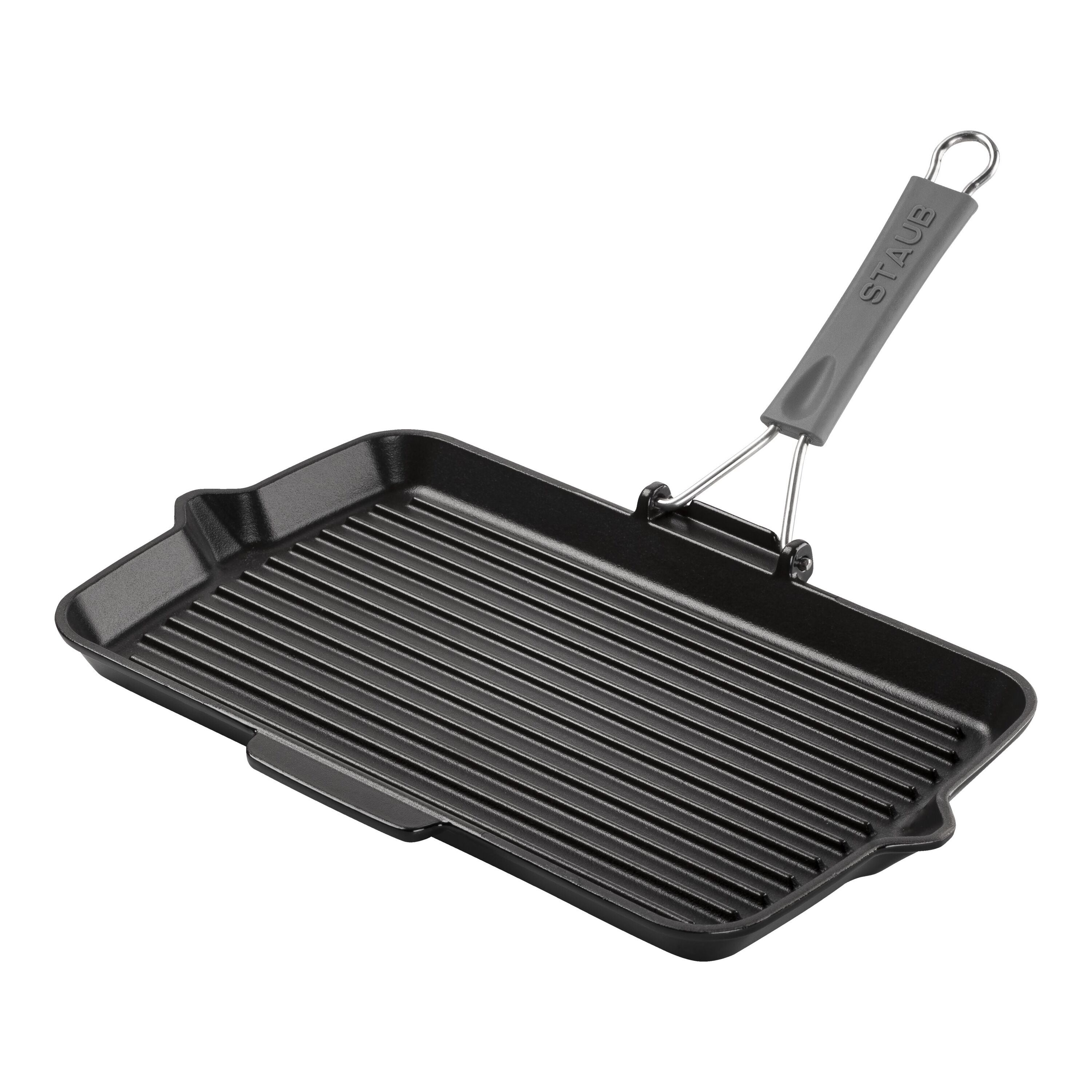 Staub        Grill Pans                Grillpfanne mit Ausgießnase 34 x 21 cm, rechteckig, Schwarz, Gusseisen