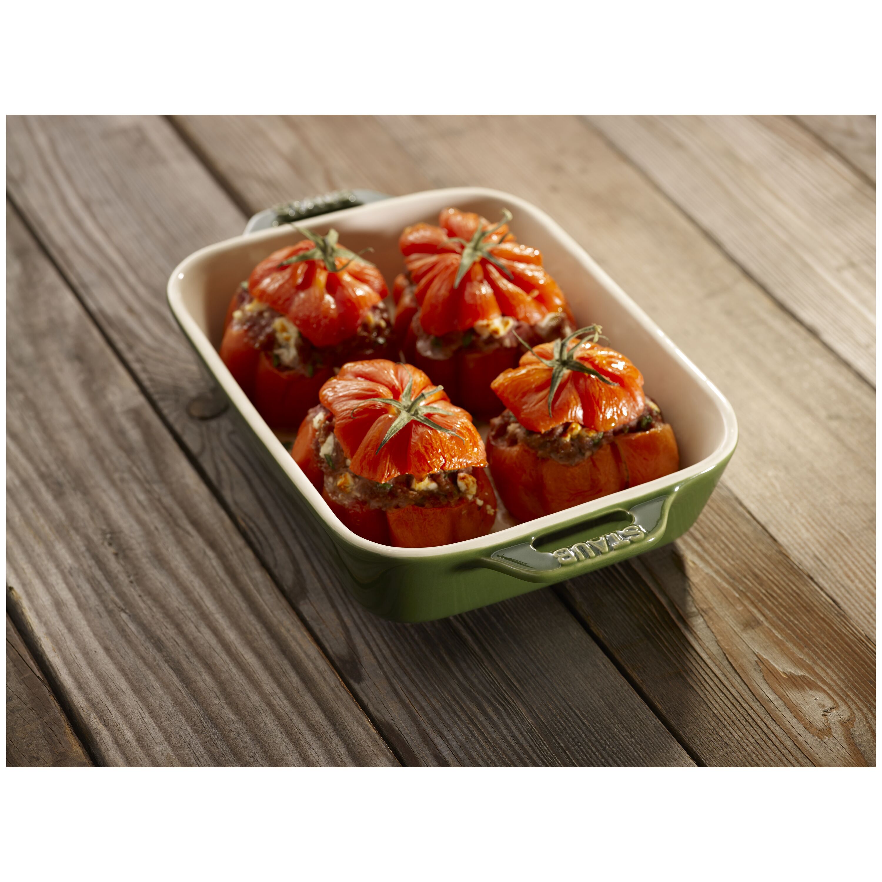 Staub        Ceramique                Auflaufform 20 x 16 cm, rechteckig, Basilikum-Grün, Keramik