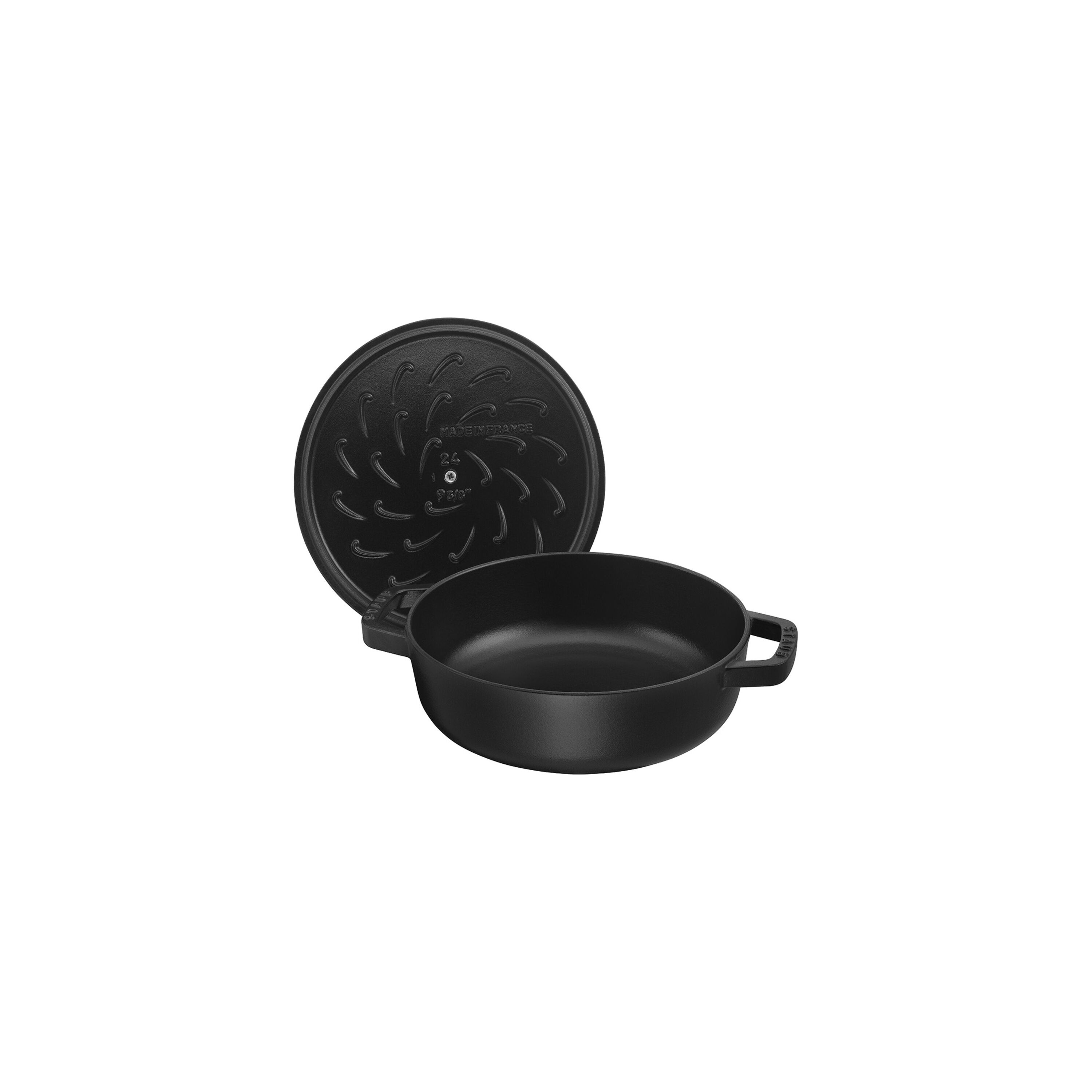 Staub        Braisers                Bräter mit Chistera Drop-Structure 28 cm, rund, Schwarz, Gusseisen