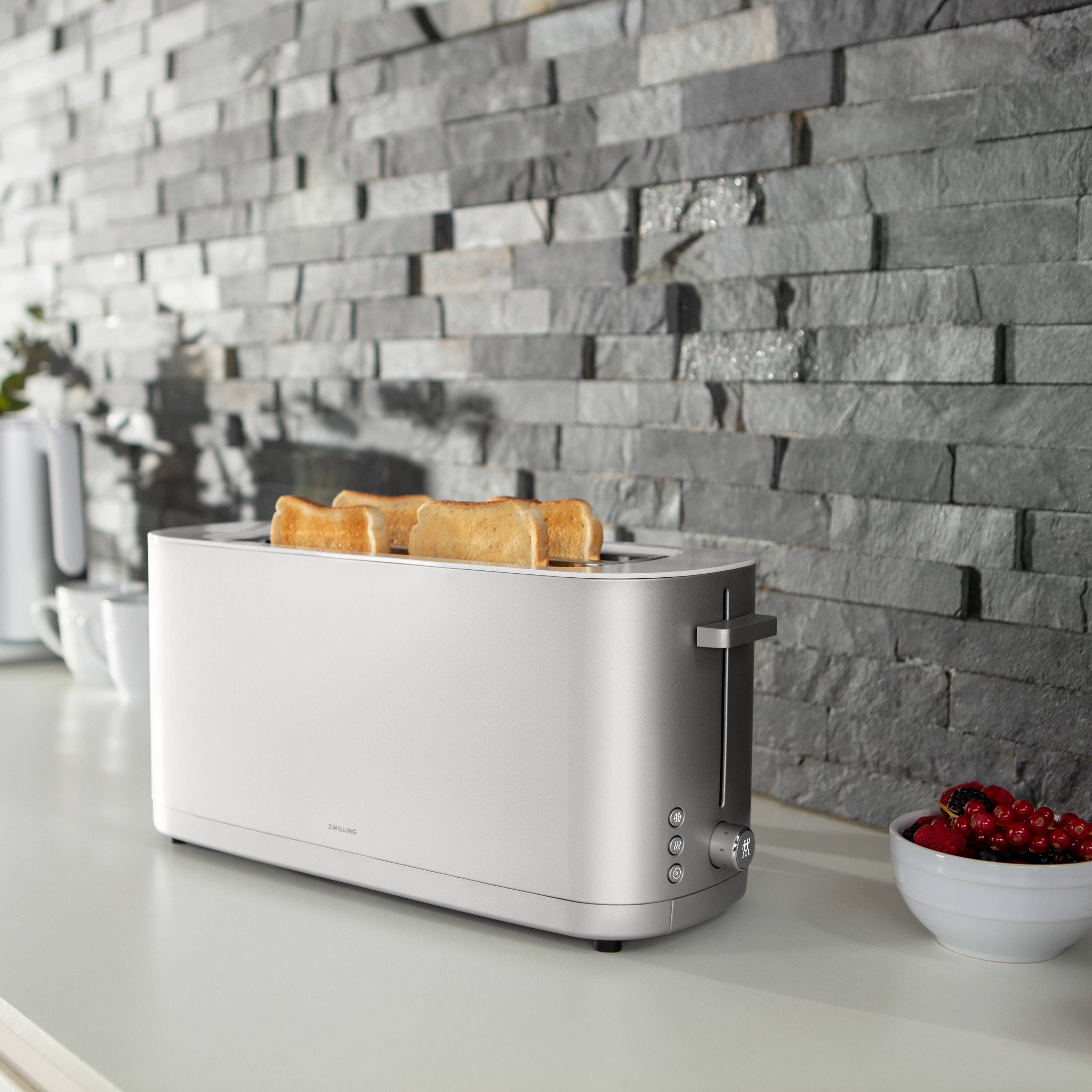ZWILLING        Enfinigy                Toaster mit Brötchenaufsatz, 2 Schlitze lang, Silber