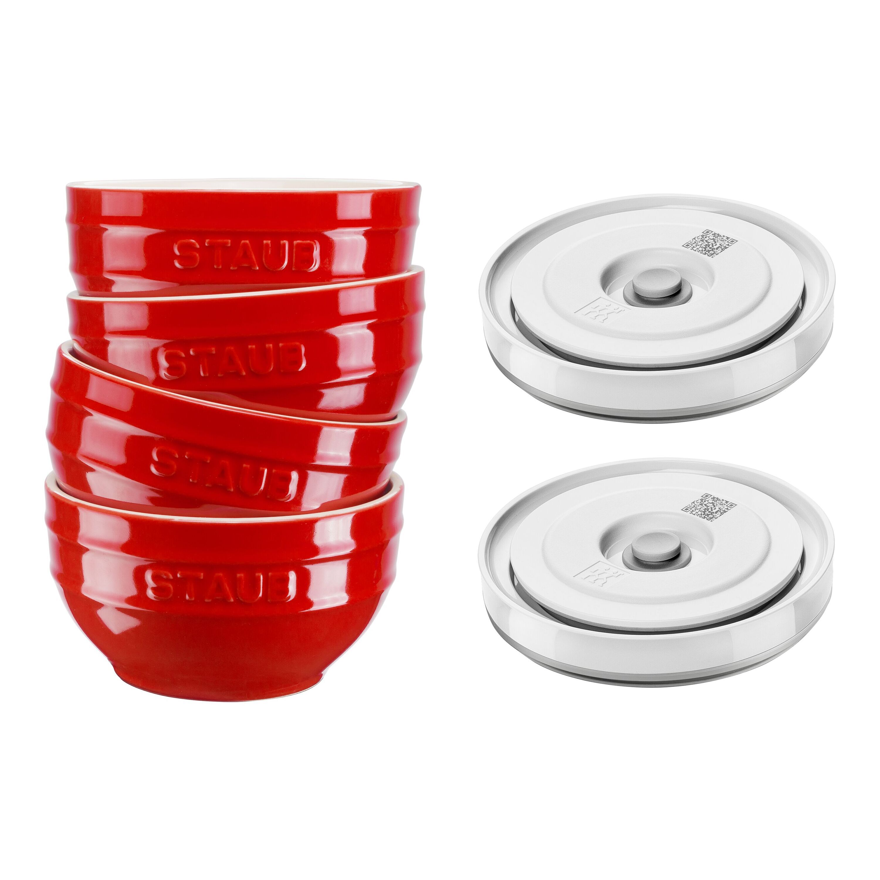 ZWILLING        Fresh & Save BOWLS                Schüssel Set mit Vakuumdeckeln/6-Teilig, 12cm/kirsch-rot