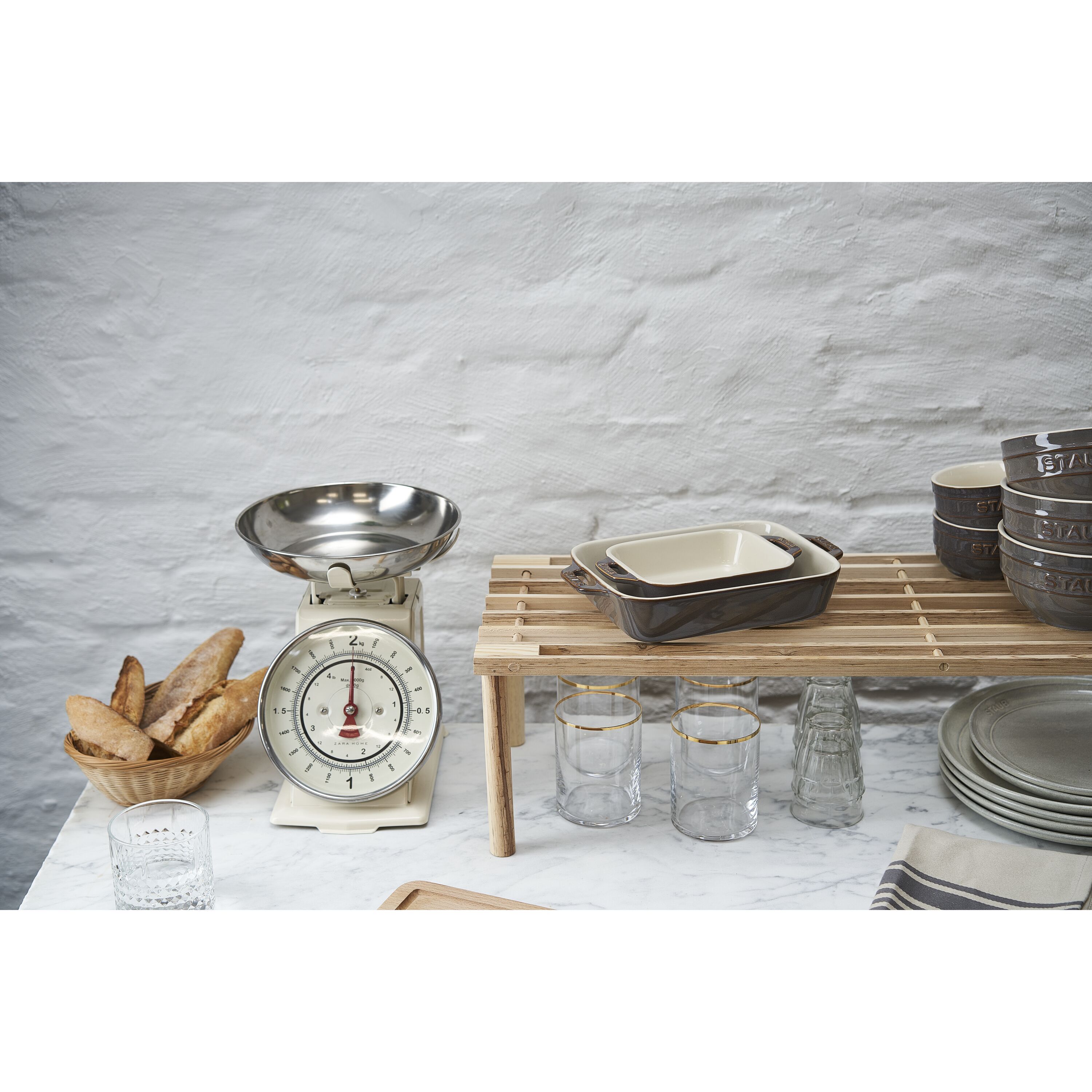 Staub        Ceramique                Ofenformenset 3-tlg, rechteckig, Antik-Grau, Keramik