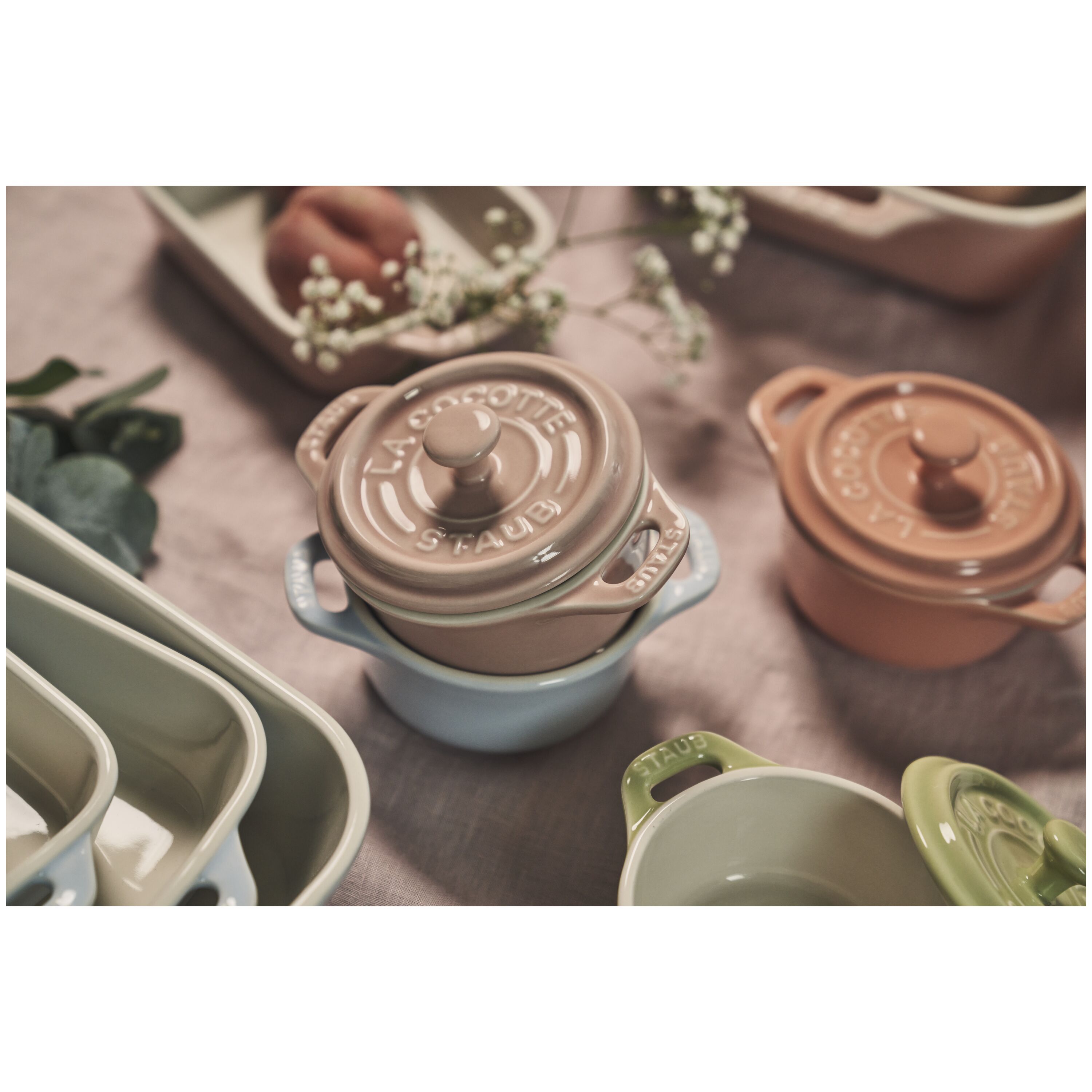Staub        Ceramique                Cocotte Set Macaron 6-tlg, rund, Keramik