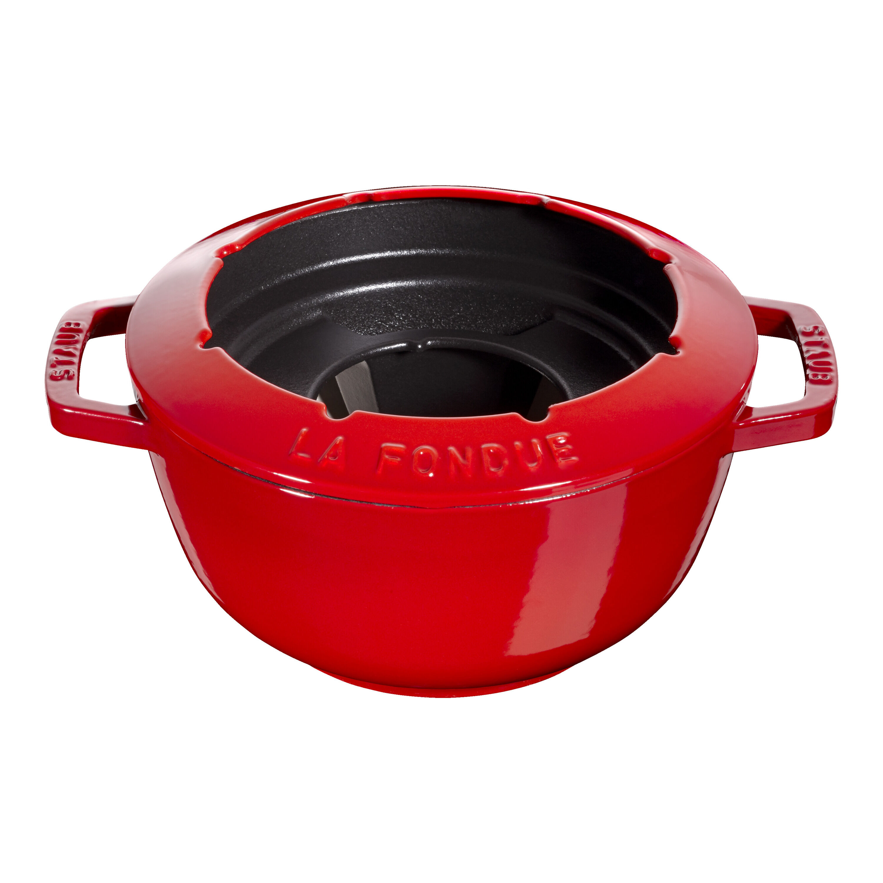 Staub        Specialities                Fondue Set 20 cm, rund, Kirsch-Rot, Gusseisen